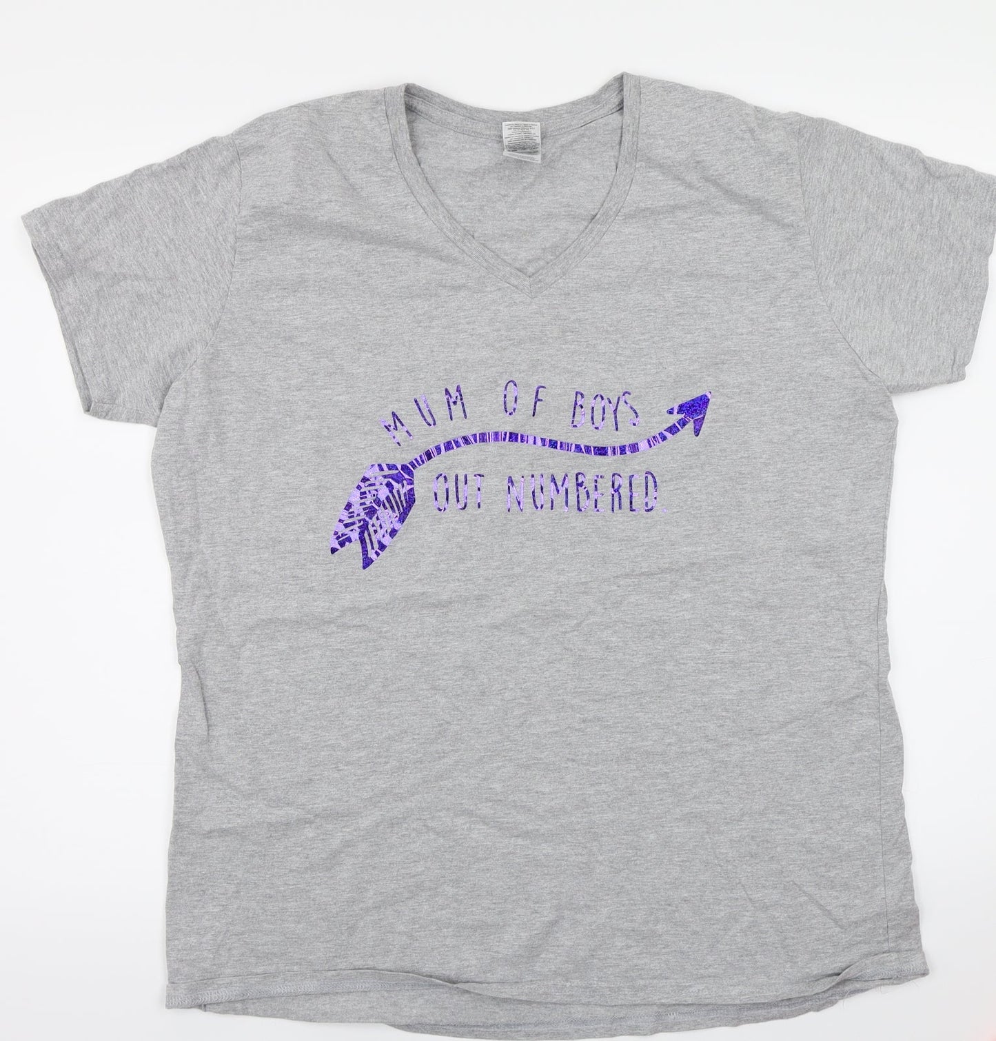 Gildan Womens Grey   Basic T-Shirt Size 2XL
