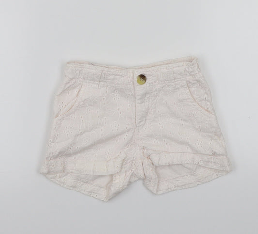 H&M Girls White Floral  Cropped Trousers Size 24 Months