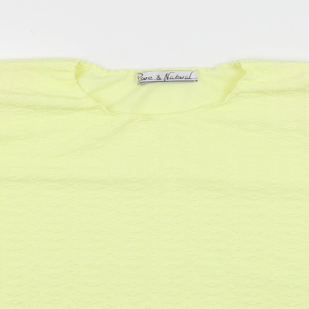 Pure & Natural Womens Yellow   Basic T-Shirt Size 14