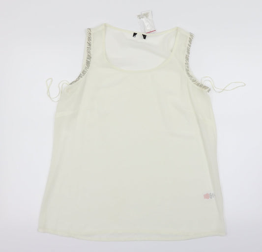 Preworn Womens White   Basic Tank Size 14