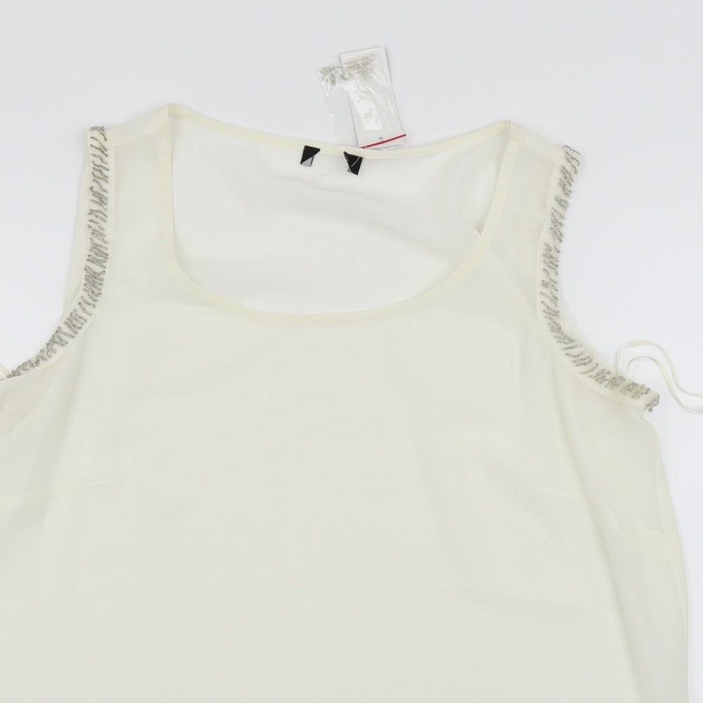 Preworn Womens White   Basic Tank Size 14