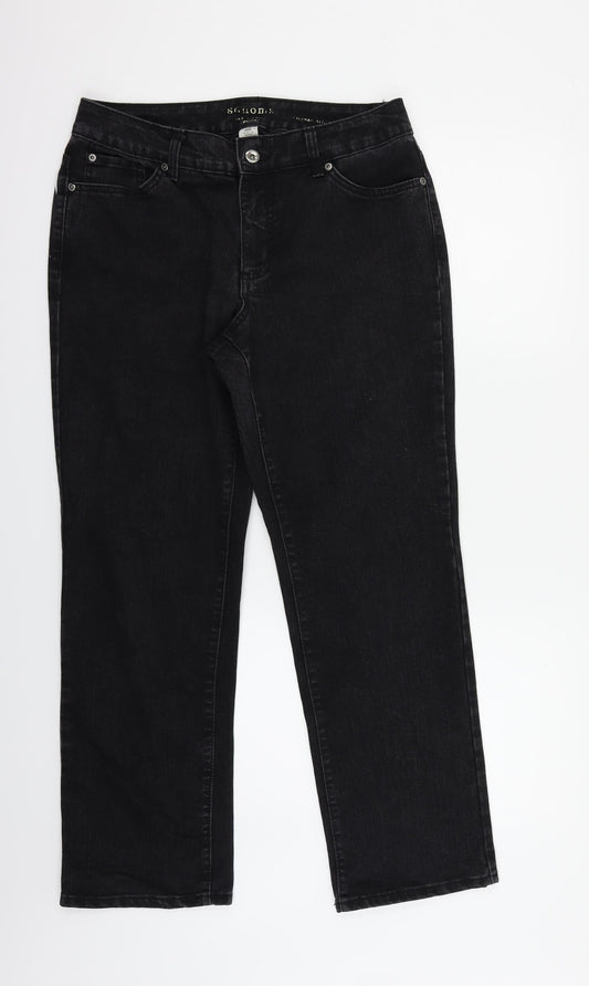 Sonoma Womens Black   Straight Jeans Size 12 L31 in
