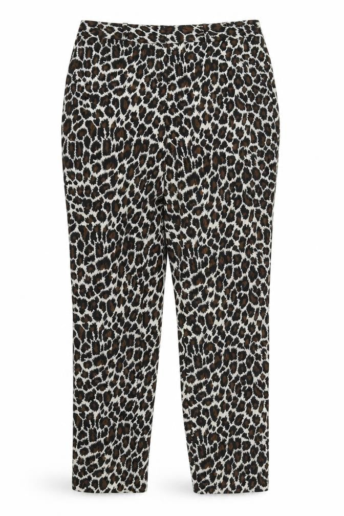 Topshop Womens White Animal Print  Trousers  Size 10 L27 in