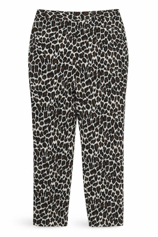 Topshop Womens White Animal Print  Trousers  Size 10 L27 in