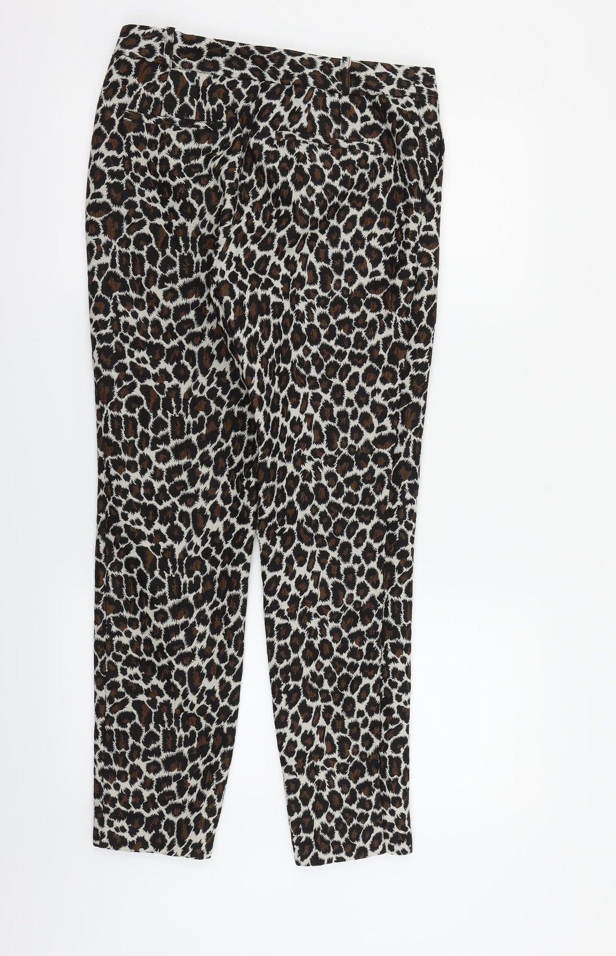 Topshop Womens White Animal Print  Trousers  Size 10 L27 in