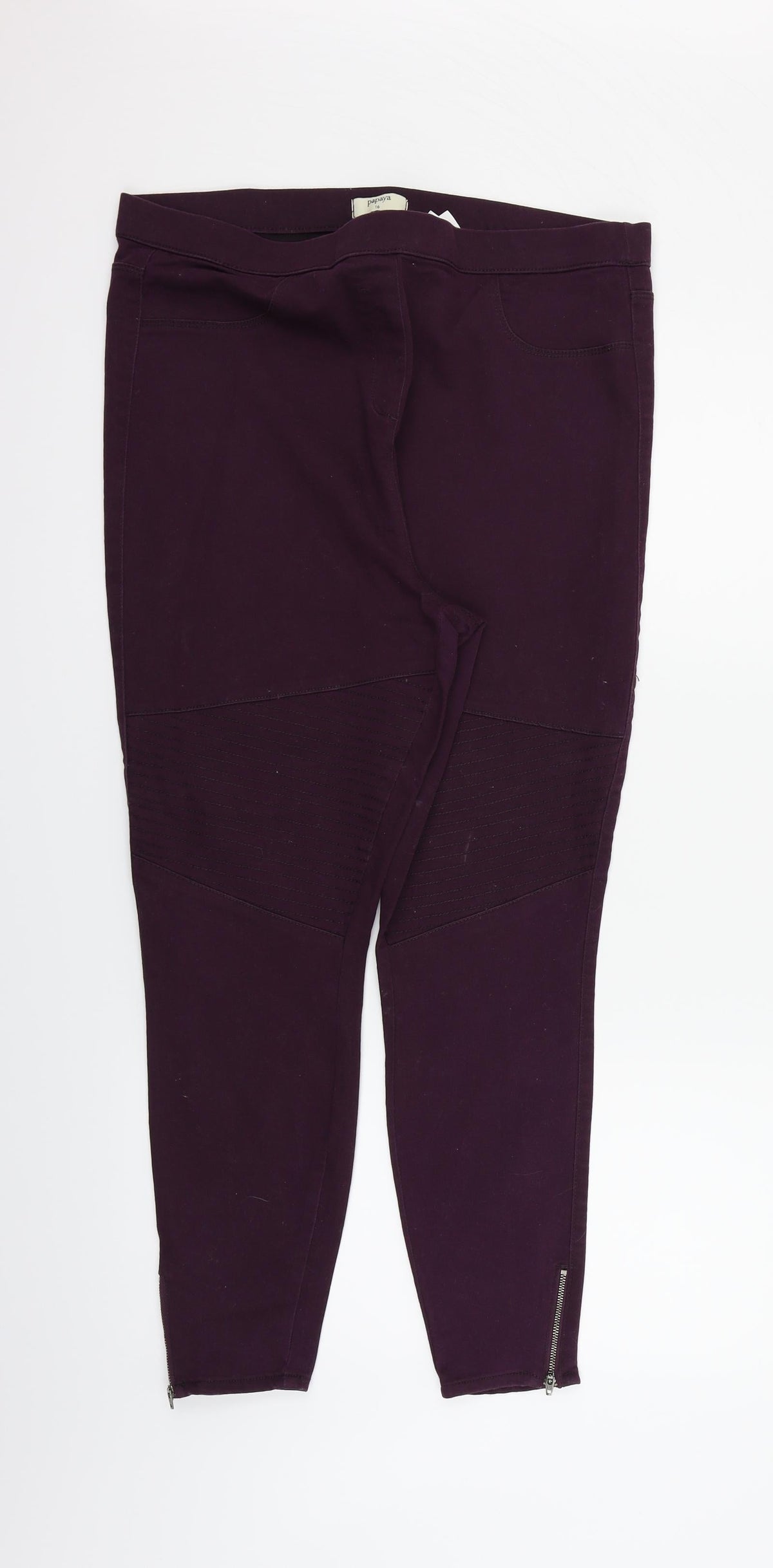 Papaya Womens Purple   Trousers  Size 16 L25 in