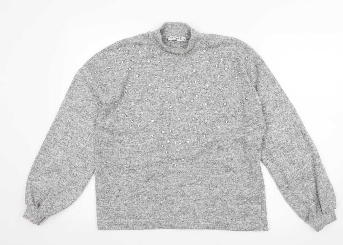 Stradivarius Womens Grey  Jersey Pullover Jumper Size M