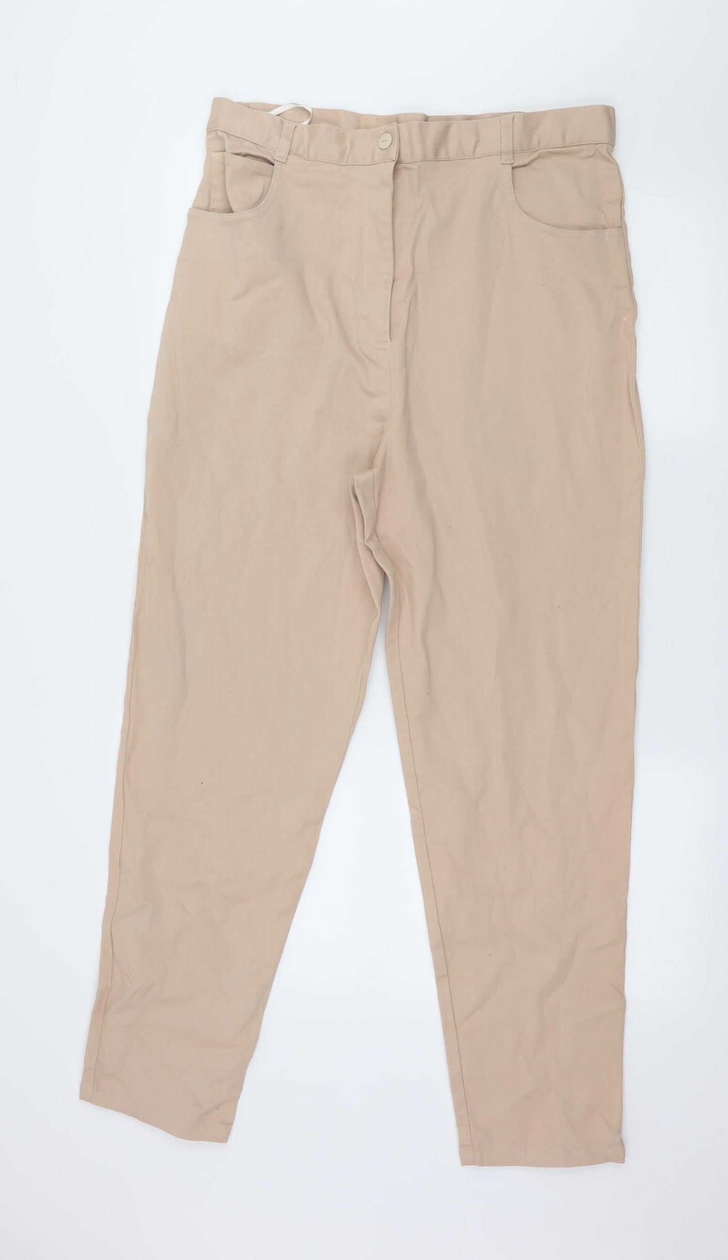Preworn Womens Beige  Denim Skinny Jeans Size 34 in L28 in