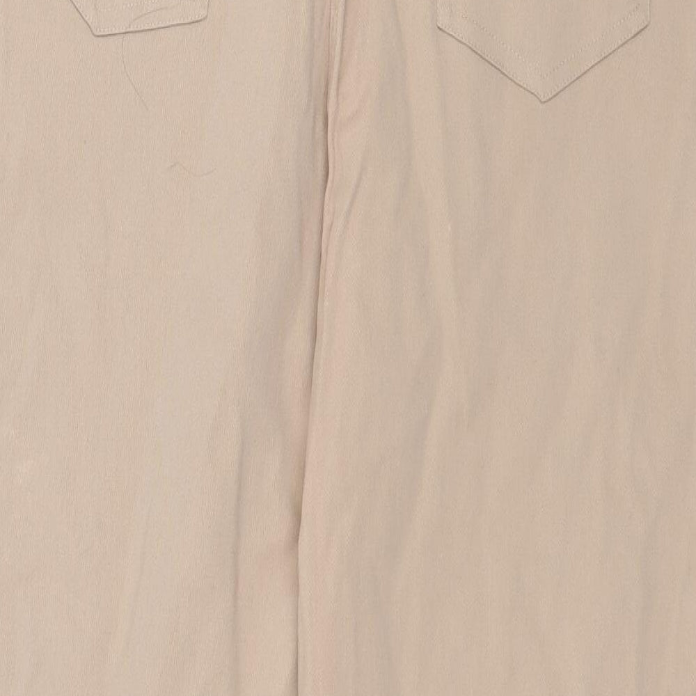 Preworn Womens Beige  Denim Skinny Jeans Size 34 in L28 in