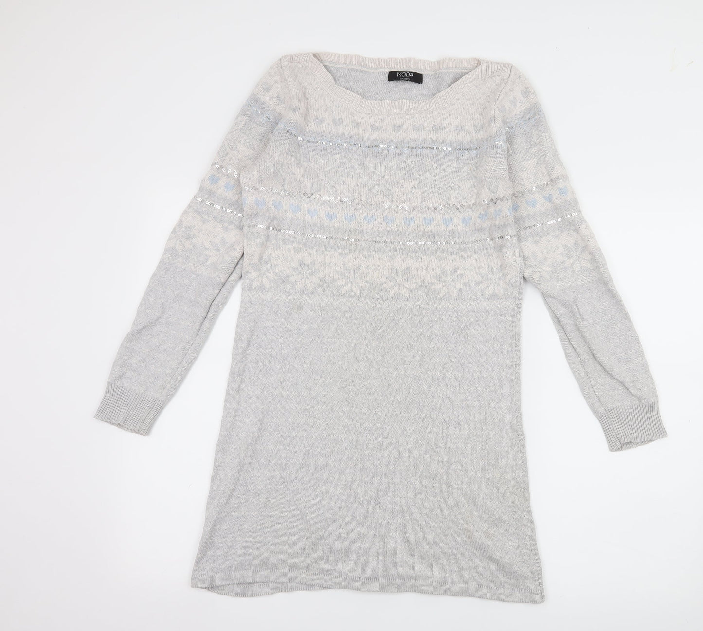 George Womens Grey Striped Knit Pullover Jumper Size 12