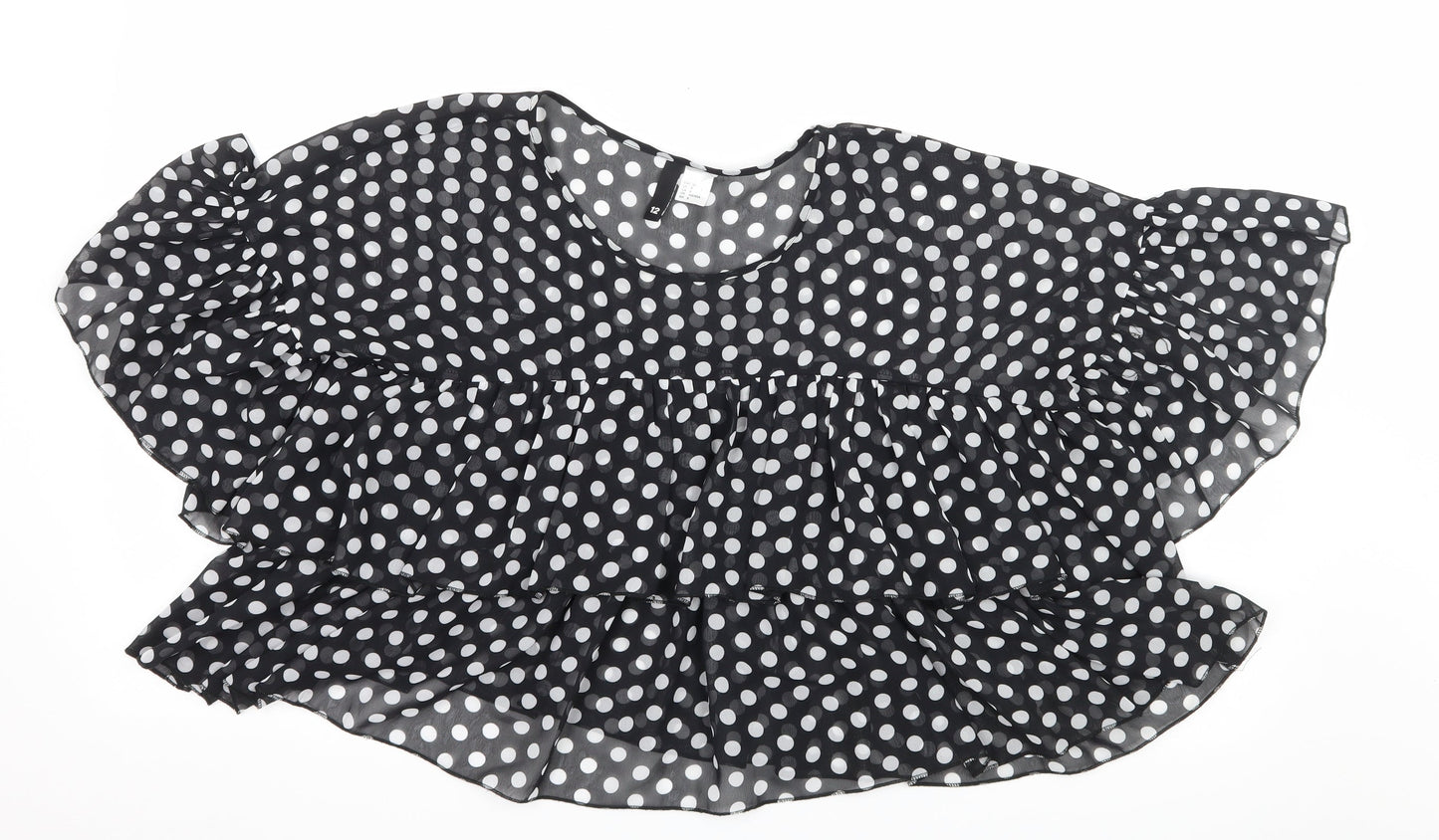 Divided by H&M Womens Beige Polka Dot  Basic Blouse Size 10