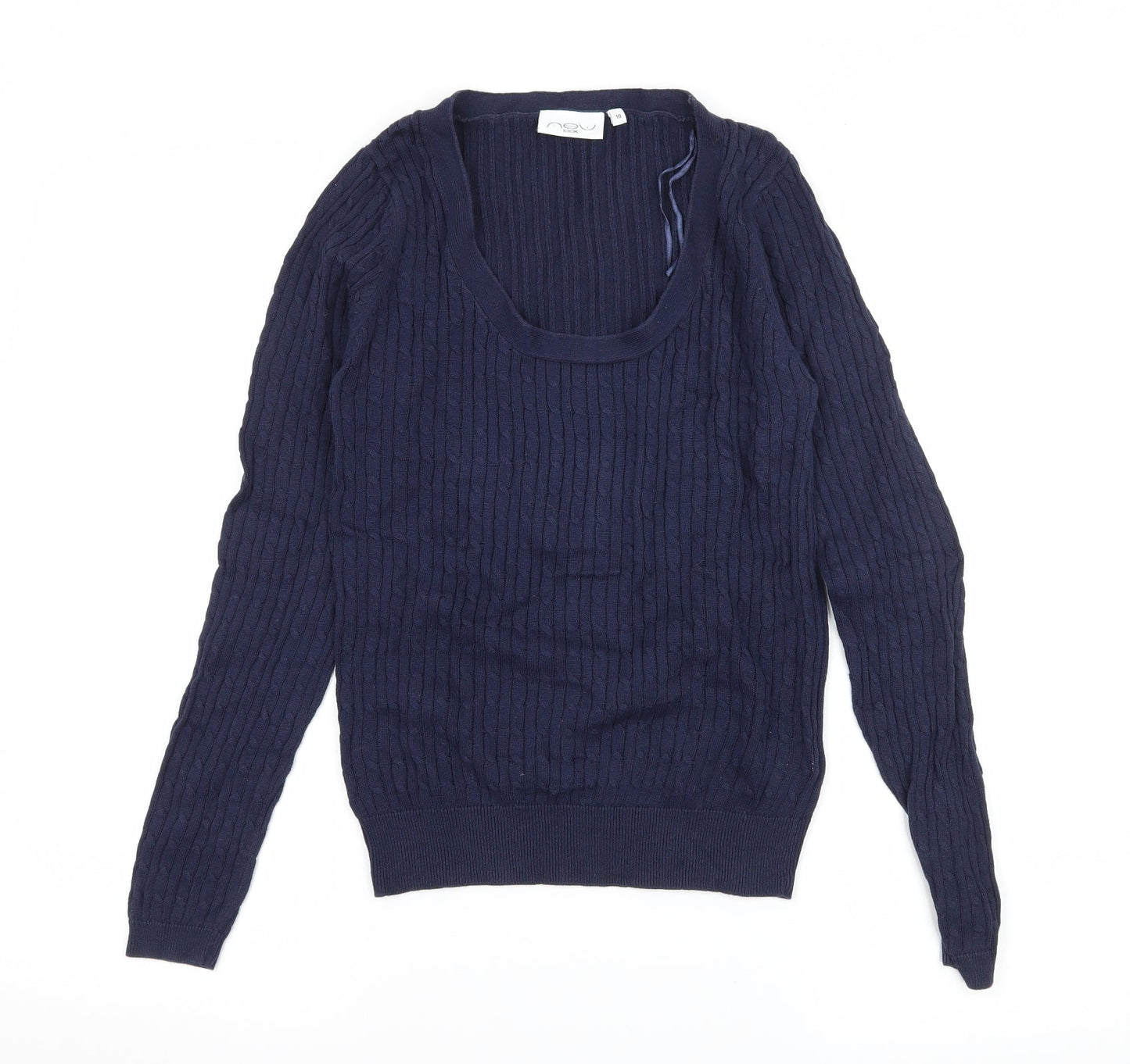 New Look Womens Blue  Knit Pullover Jumper Size 10