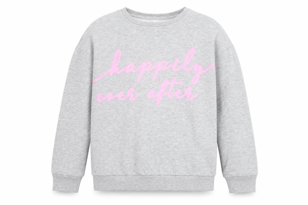 Blue Zoo Girls Grey  Jersey Pullover Sweatshirt Size 7-8 Years  - Happily Ever After