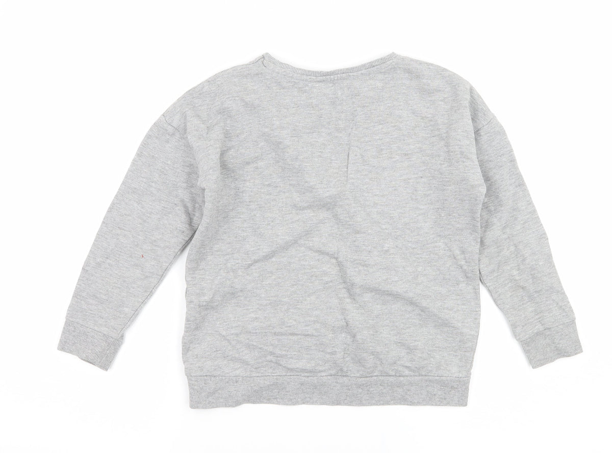 Blue Zoo Girls Grey  Jersey Pullover Sweatshirt Size 7-8 Years  - Happily Ever After