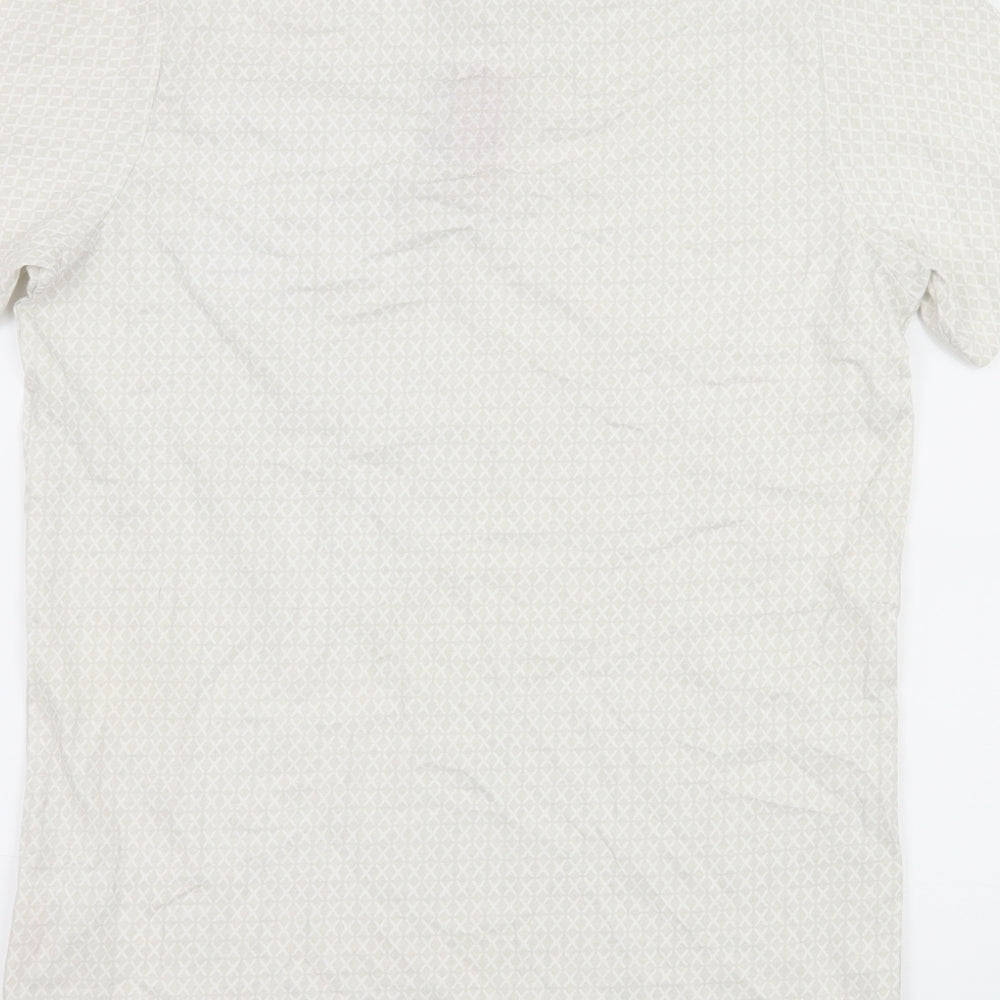 EN:TT Mens Grey Geometric Jersey  Polo Size S