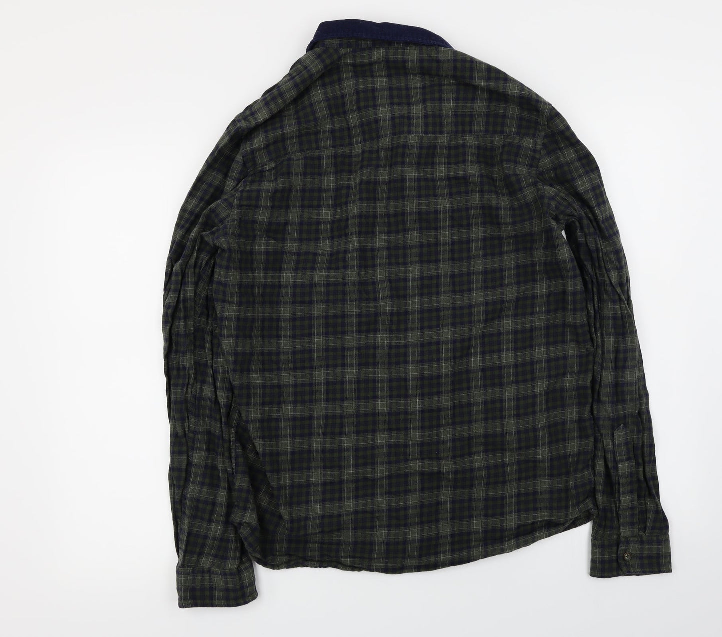 M&Co Mens Green Check   Button-Up Size M