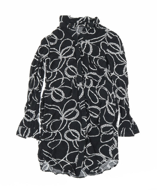 Warehouse Womens Black   Tunic Button-Up Size 6