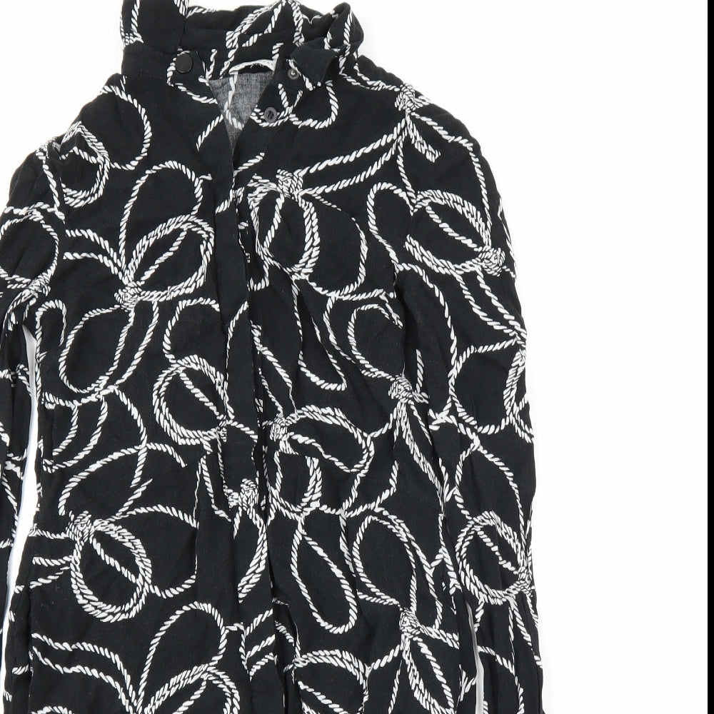 Warehouse Womens Black   Tunic Button-Up Size 6