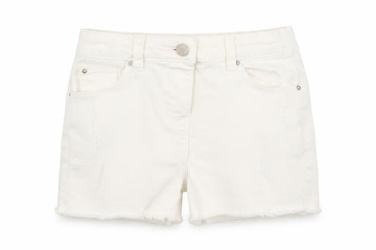 I love Girlswear Girls White  Denim Mom Shorts Size 7 Years