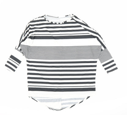 Preworn Womens Black Striped  Tunic Blouse Size M