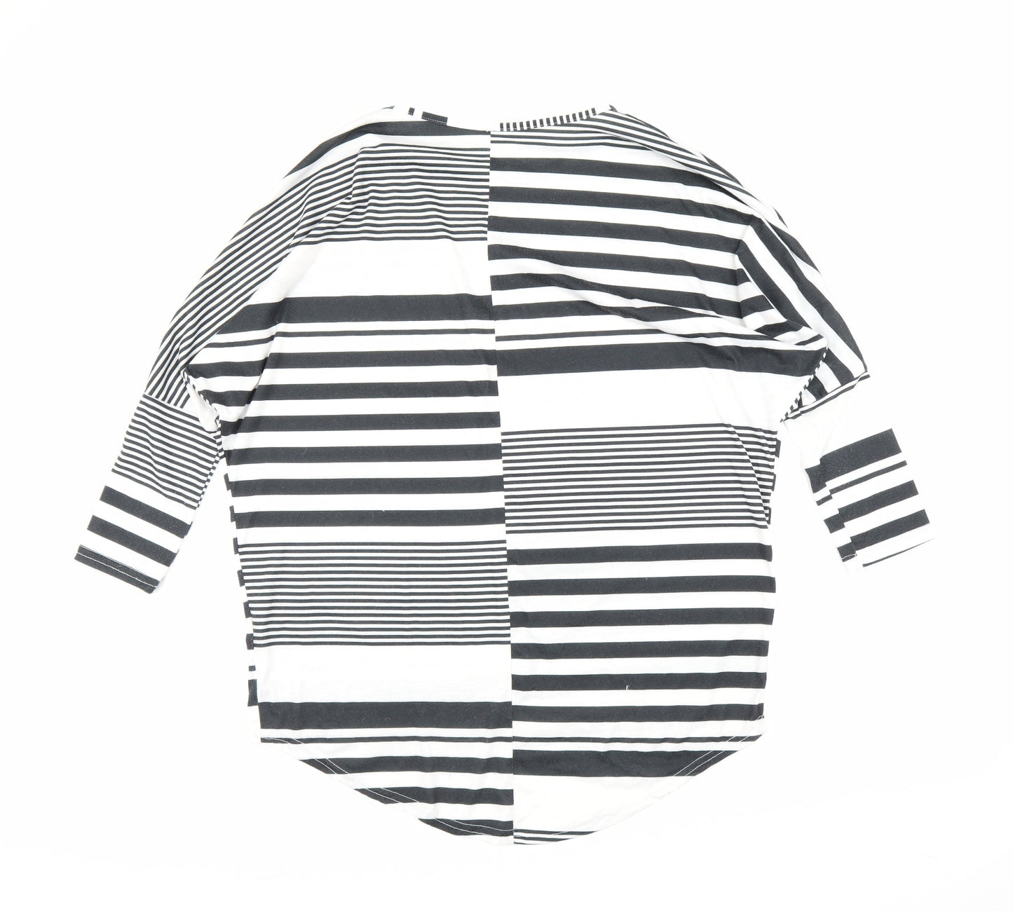 Preworn Womens Black Striped  Tunic Blouse Size M