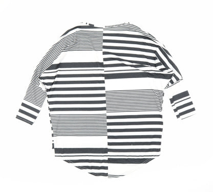 Preworn Womens Black Striped  Tunic Blouse Size M