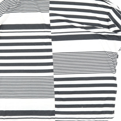 Preworn Womens Black Striped  Tunic Blouse Size M