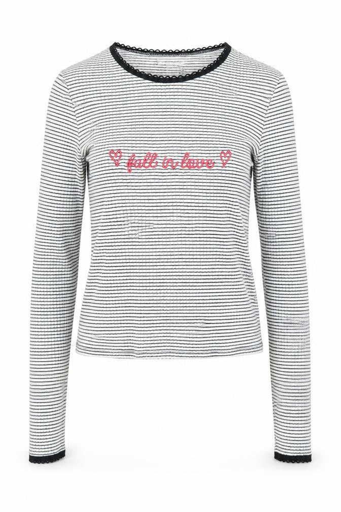 Topshop Womens White Striped  Basic T-Shirt Size 6