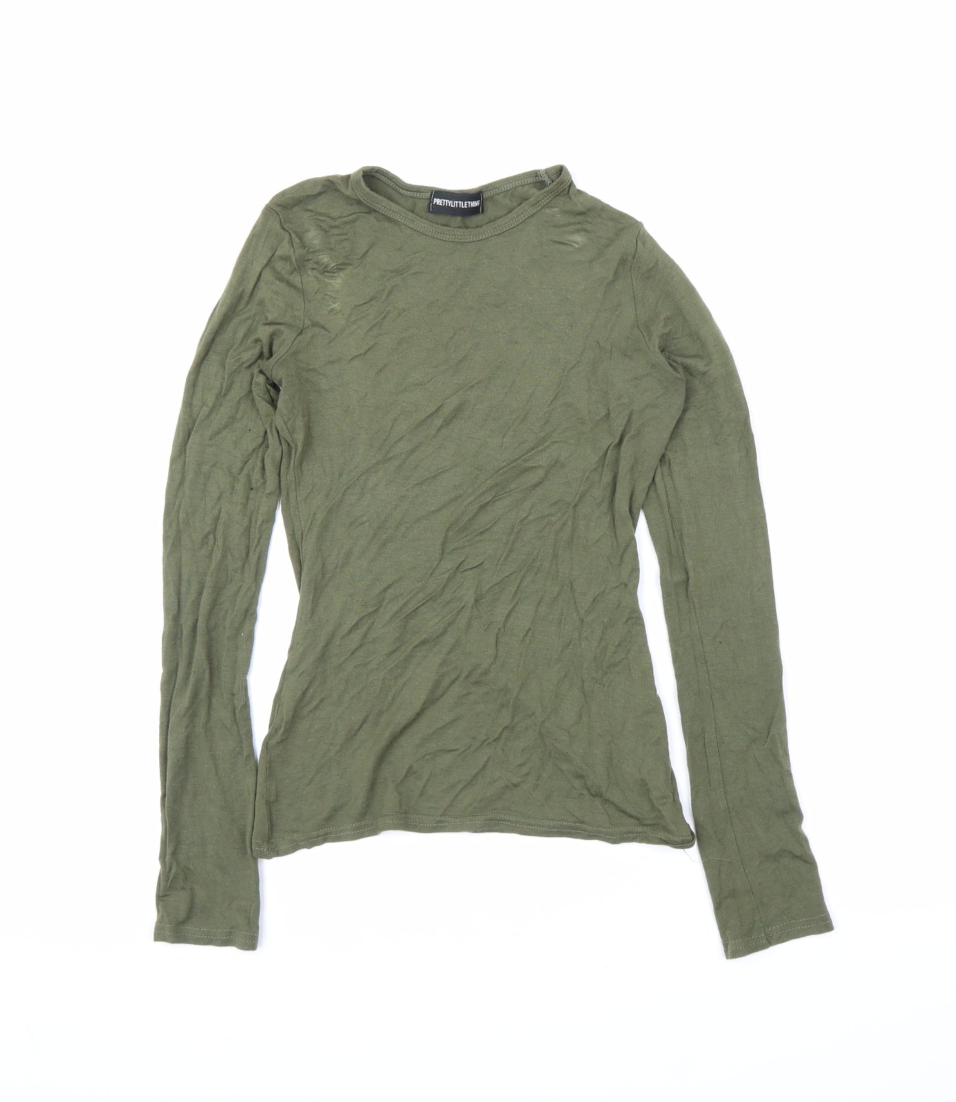PRETTYLITTLETHING Womens Green   Basic T-Shirt Size 8