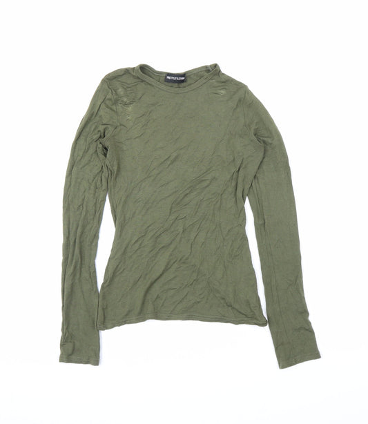 PRETTYLITTLETHING Womens Green   Basic T-Shirt Size 8