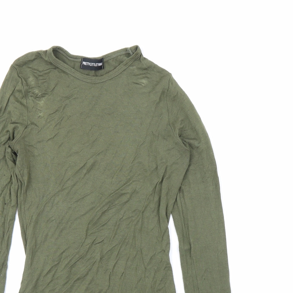 PRETTYLITTLETHING Womens Green   Basic T-Shirt Size 8
