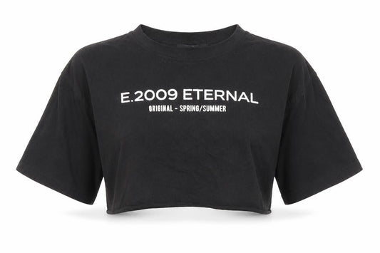 M Womens Black   Cropped T-Shirt Size 8