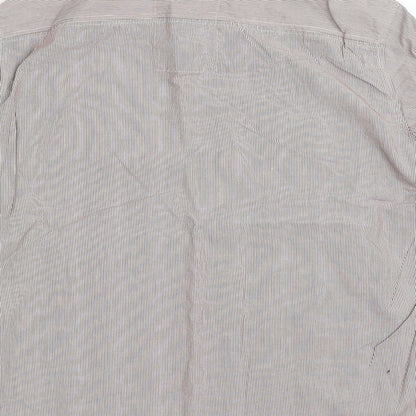 Next Mens Brown Striped   Button-Up Size M
