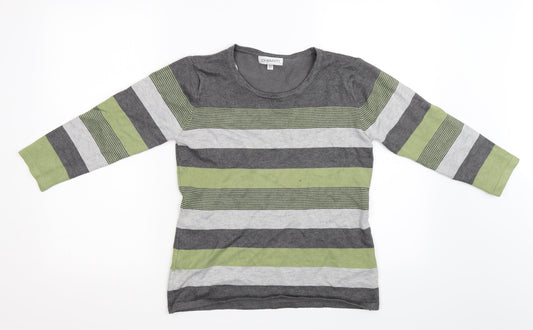 Chianti Womens Multicoloured Striped  Pullover Sweatshirt Size S