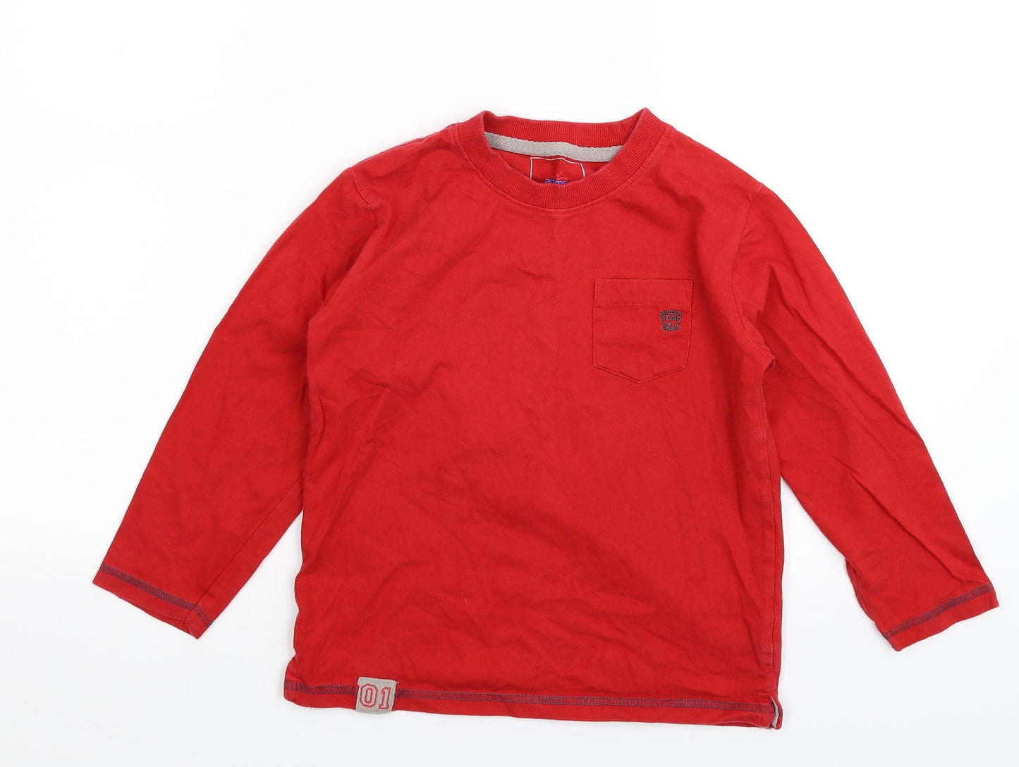 Adams Boys Red Batik  Basic T-Shirt Size 7 Years