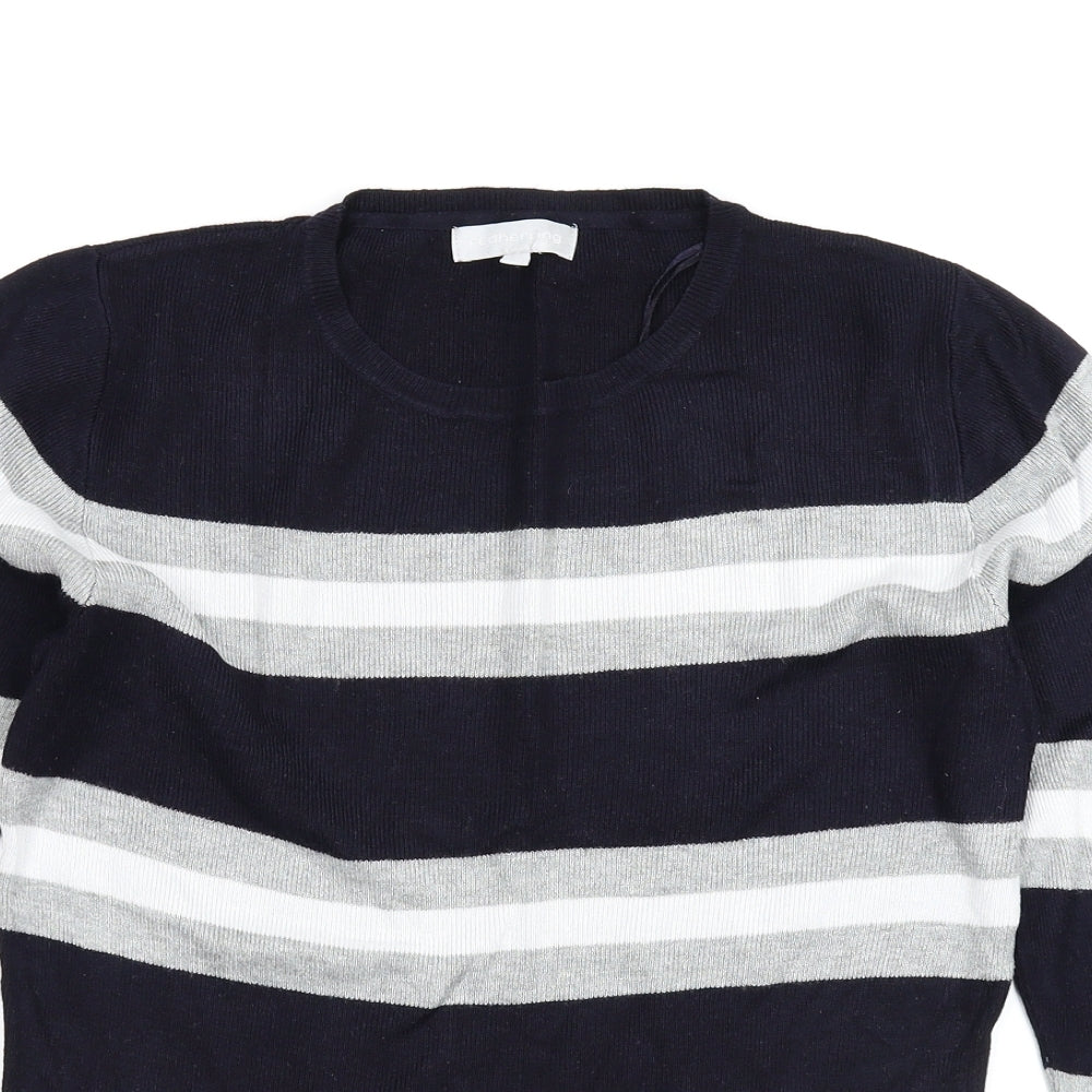 Red Herring Womens Multicoloured Striped Knit Pullover Jumper Size 14