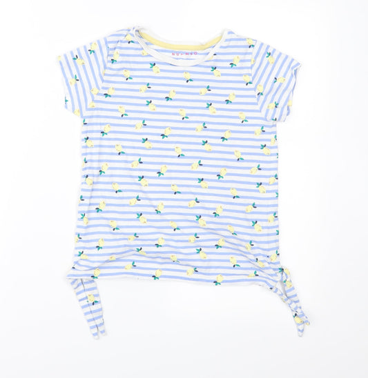 Nutmeg Girls Blue Striped  Pullover T-Shirt Size 6-7 Years