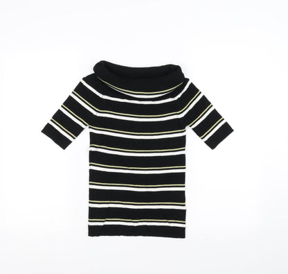 Next Womens Black Striped  Pullover Jumper Size 12