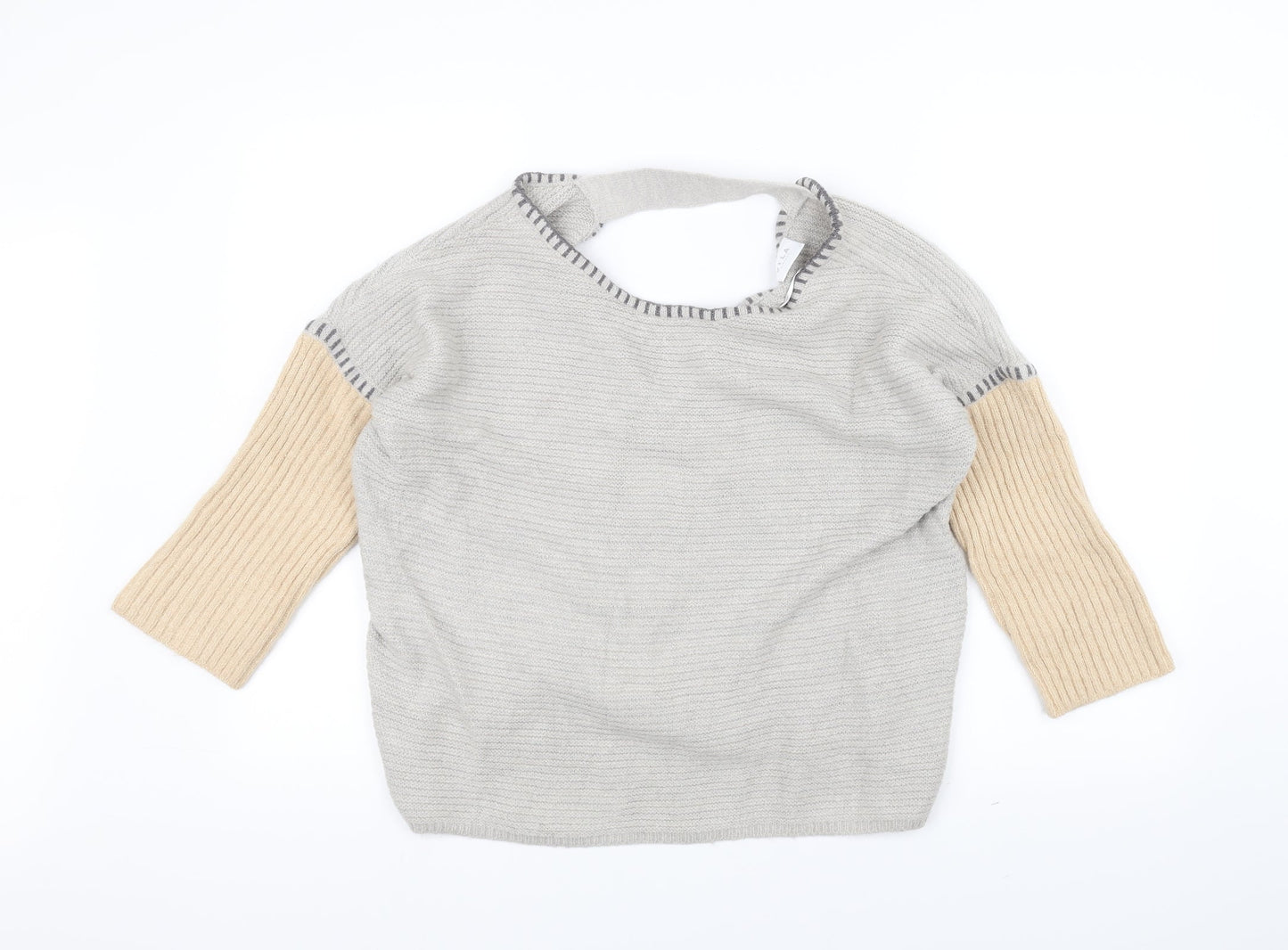 Villa Womens Grey  Knit Pullover Jumper Size L