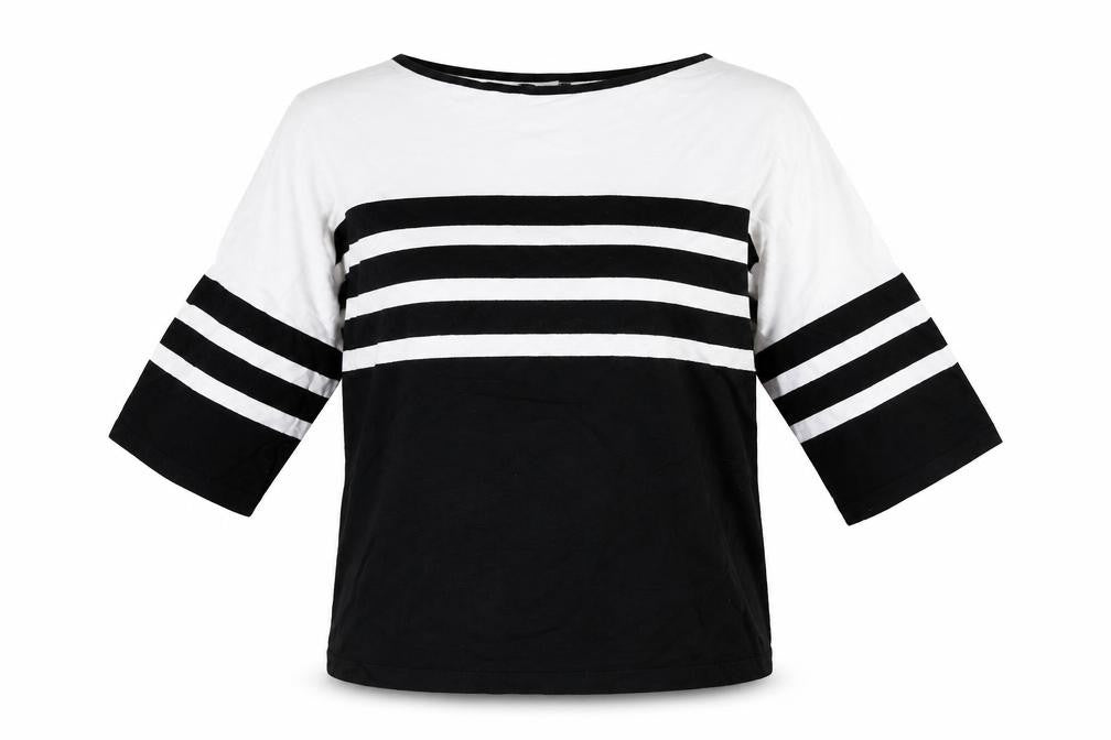 Simon Jefferey Womens Black Striped Knit Pullover Jumper Size L