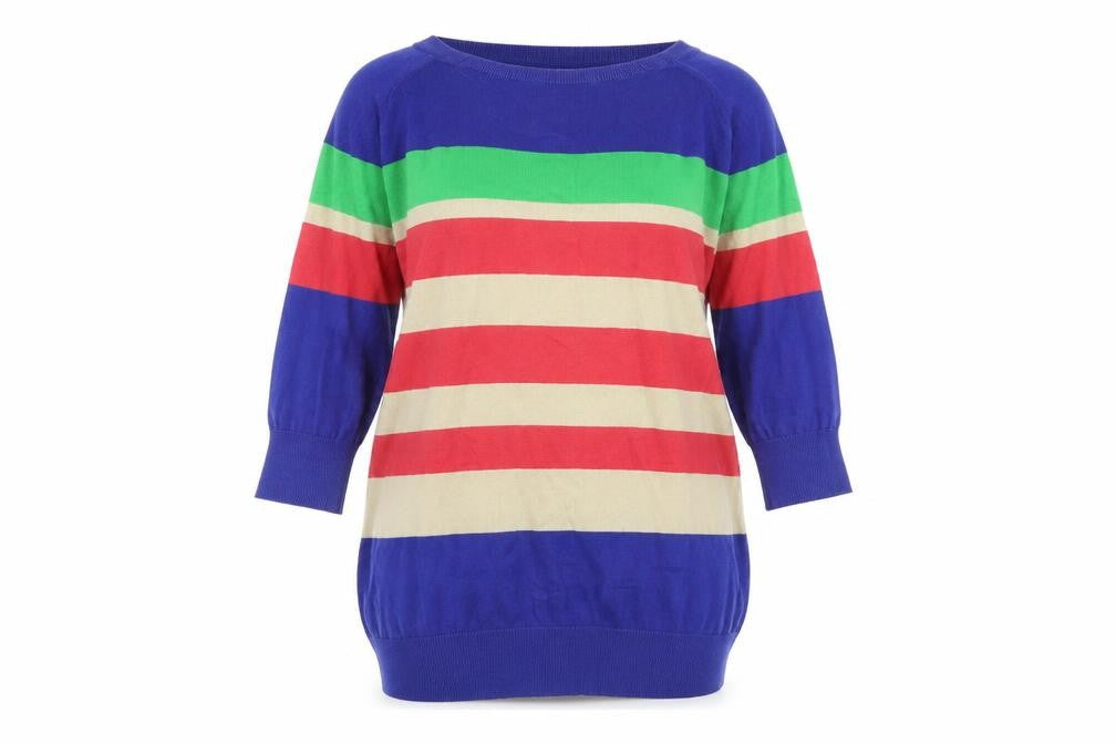 South Womens Blue Striped  Pullover Jumper Size 14