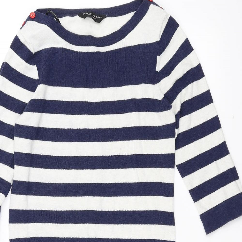 Dorothy Perkins Womens Blue Striped  A-Line  Size 10