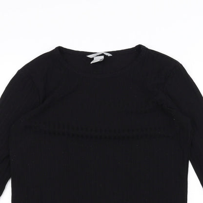 Preloved H&M Womens Black   Basic T-Shirt Size S - Detail