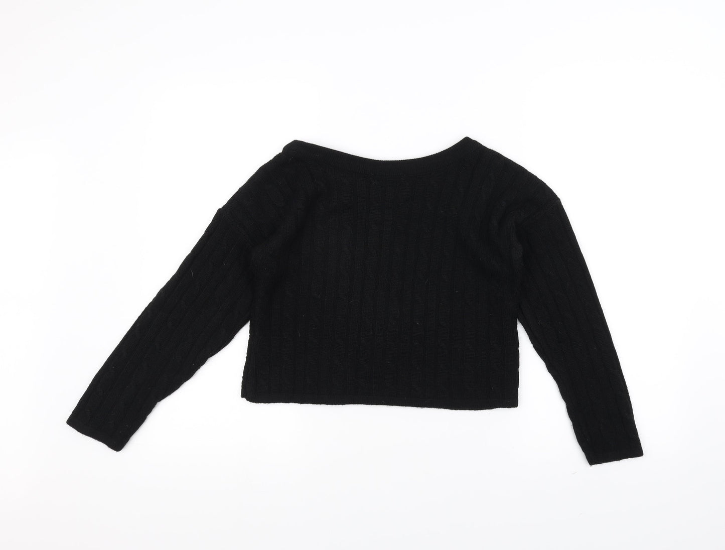 Femme Luxe Womens Black  Knit Pullover Jumper Size M