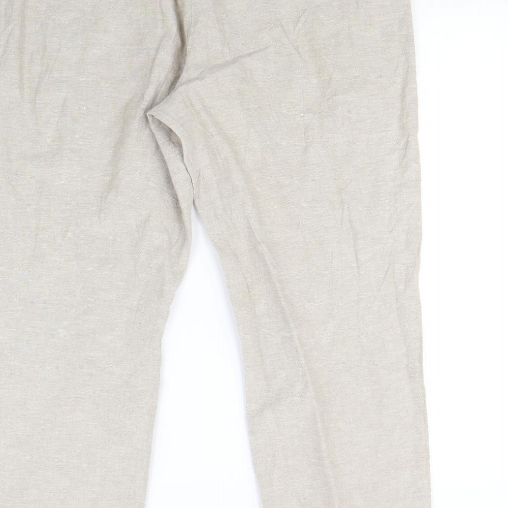 F&F Womens Beige   Dress Pants Trousers Size 14 L30 in