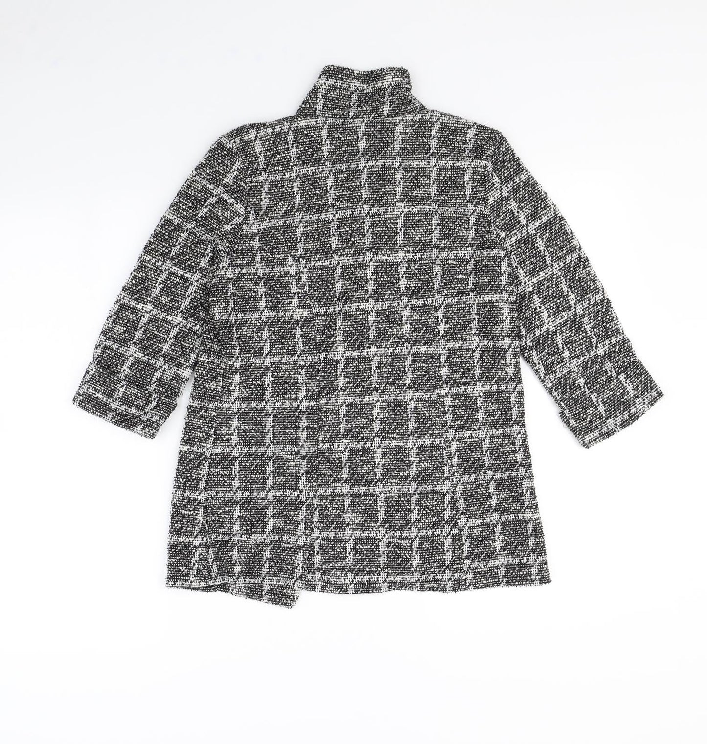 Quiz Womens Black Plaid  Jacket  Size 8