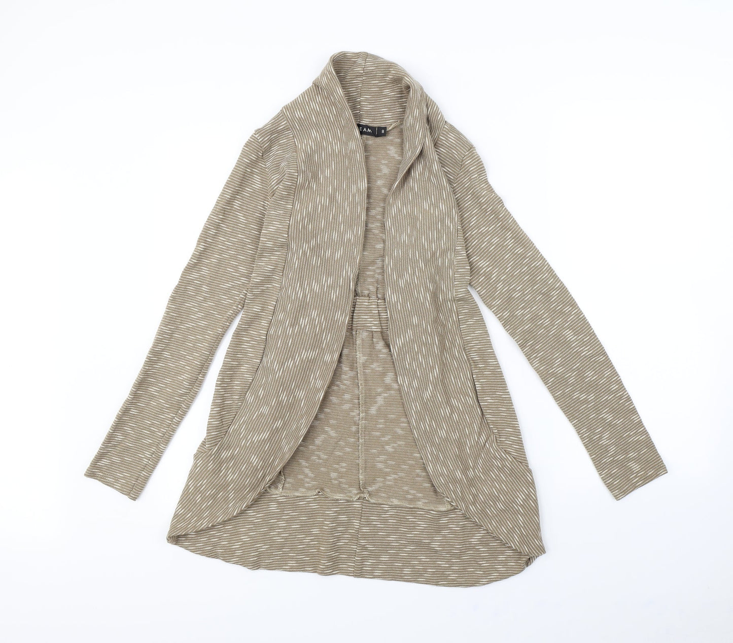 DREAM Womens Brown Herringbone  Cardigan Jumper Size 8