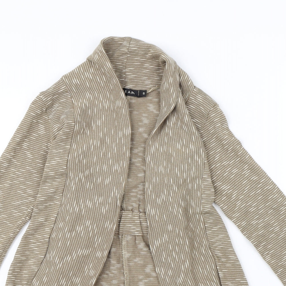 DREAM Womens Brown Herringbone  Cardigan Jumper Size 8