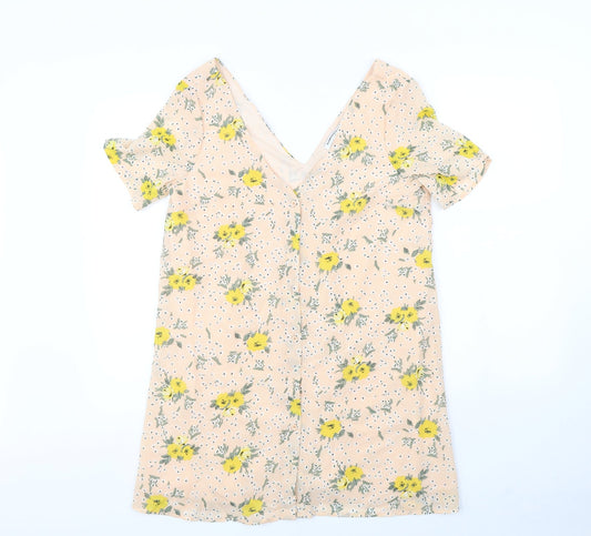 Glamorous Womens Pink Floral Rayon Mini  Size 10