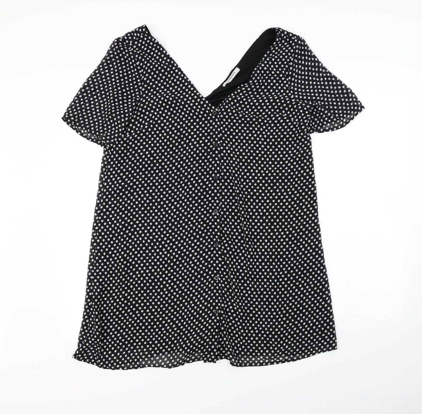 Glamorous Womens Black Polka Dot  Mini  Size M